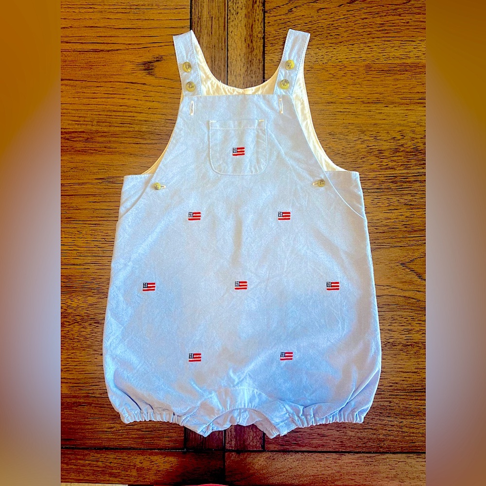 Janie & Jack Toddler Boy 18-24 months Memorial Day/ Fourth of July Bubble Romper